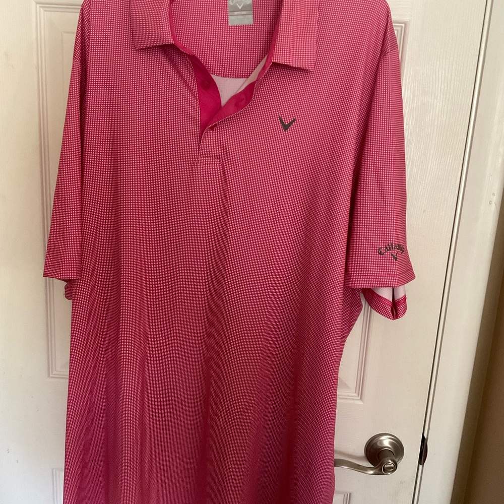 Callaway Crimson Checkered Pattern Button Down Sp… - image 2